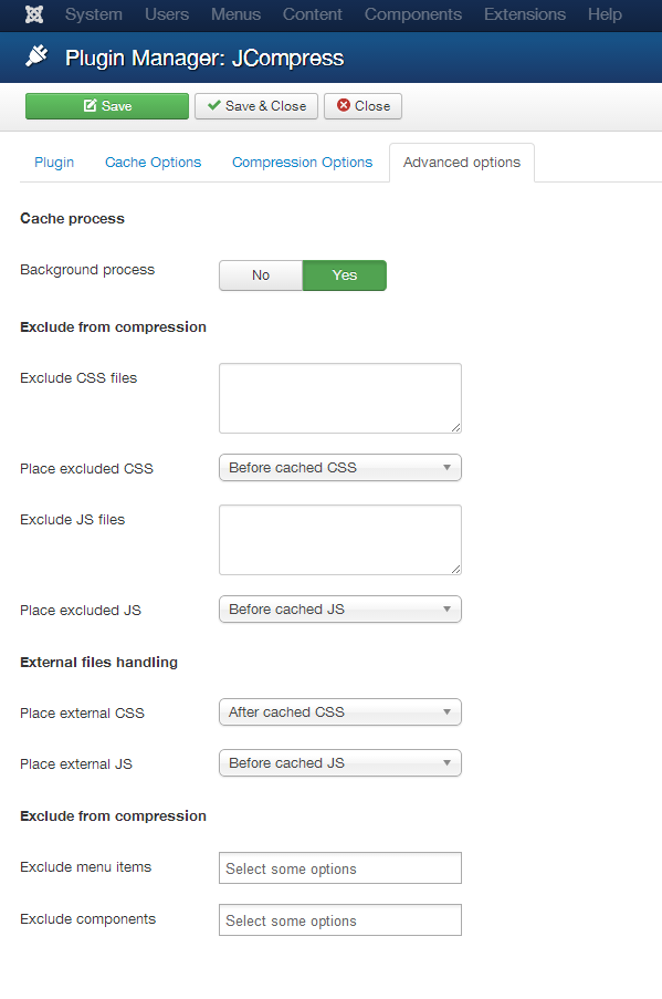 compress options