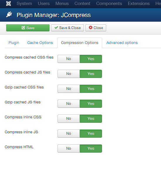compress options