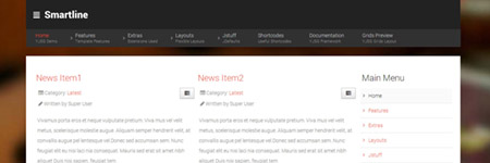 YJSG Template Framework v2.0.0<br/>Smartline on a default Joomla 3.2.3